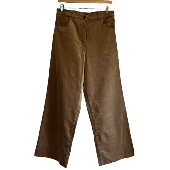 Smash & Tess tan corduroy wide leg high waist pants size L excellent condition - Picture 2 of 11